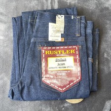 Vintage 70s Rustler Student Jeans NOS tall inseam 26x32 Wrangler high rise denim