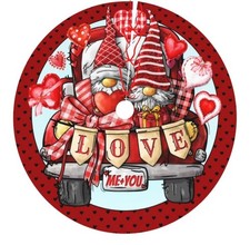 Valentine's Day Black and Red Heart Love Gnome Tree Skirt 36 Inch