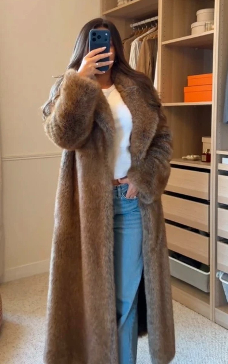 ZARA FAUX FUR COAT ZW COLLECTION LIMITED EDITION BRONZE FW25/26