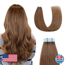 Sunya Tape in Hair Extensions Human Hair 16 inches Silky Straight Remy Human Hai