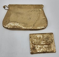 Whiting  Davis Gold Mesh Vintage Coin Purse  Clutch Evening Bag Accessory