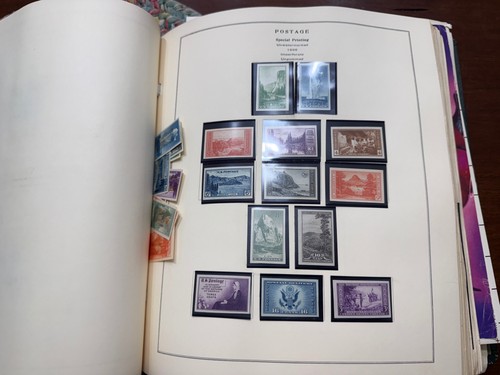 VERY LARGE US STAMP COLLECTION ALBUM CLASSICS FULL SHEETS HIGH CV ALL PICTURED - Picture 12 of 21