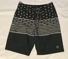 Ocean Current Board Shorts Mens Blue White Stars And Striped Drawstring Size 30