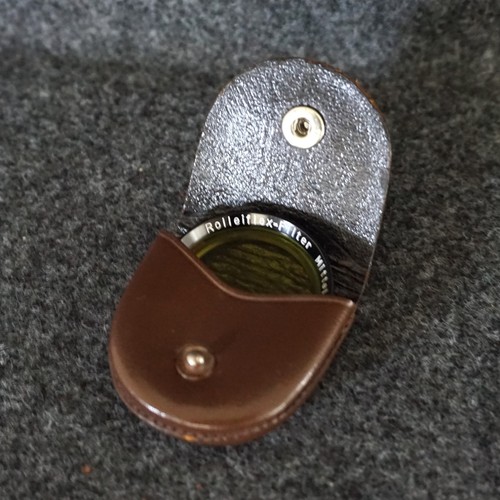 Lente de cámara Rollei Rolleiflex filtro amarillo con estuche de cuero Mittel Alemania - Imagen 19 de 19