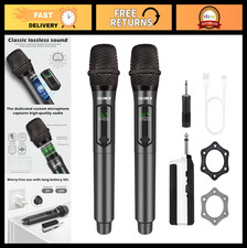 Dual Handheld Wireless Microphone System, Rechargeable, 160ft Range, Karaoke, DJ