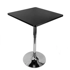 Bar Dining Table Rotary Square Pub Table Height Adjustable 360 Degree Swivel