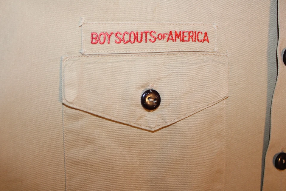 Camisa para hombre Boy Scouts of America BSA tostada X-grande XL 100 % algodón parches cosidos Foto 4 de 4