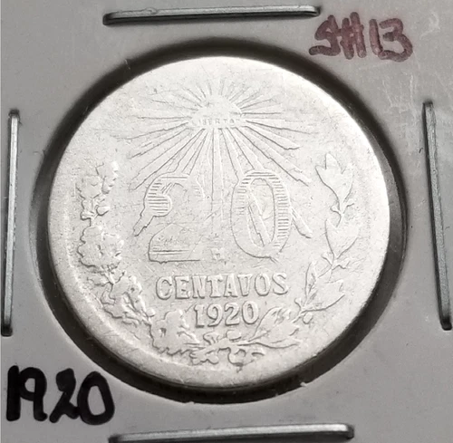1920 Mexico 20 Centavos Silver — photo from another recent sale