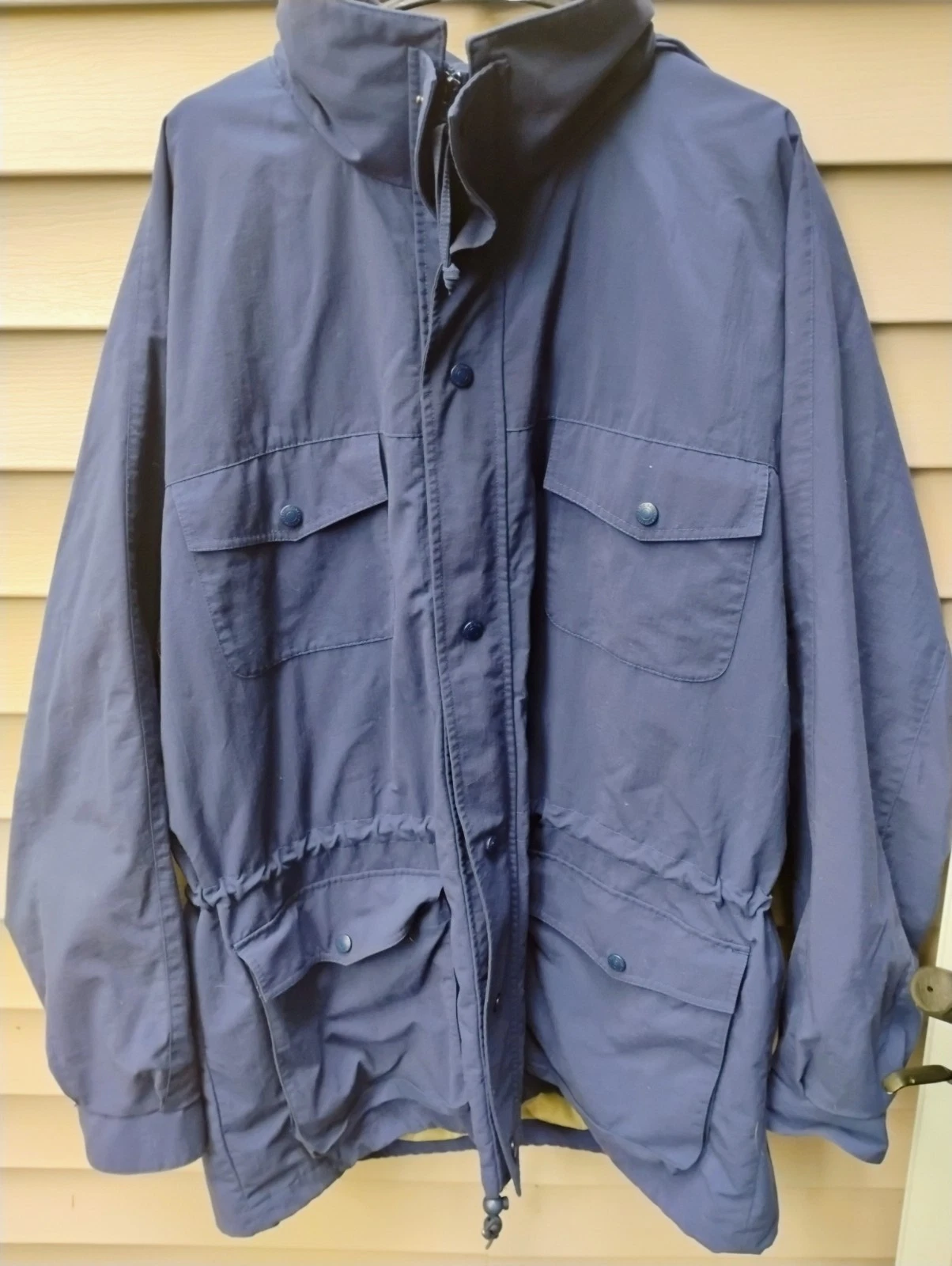 Vtg Eddie Bauer Waterproof Chore Coat Men's XL Hooded Jacket Parka - Read Descri
