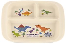 SKATER Baby Tableware Lunch Plate for Children, Plastic 470ml Dinosaur Picture X