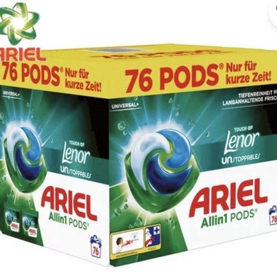 Ariel Waschmittel ~ Weiß ~ Touch of Lenor ~ All in one Kapseln~ 76 WL / 0,36 
