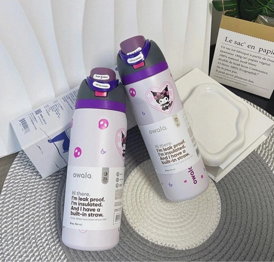 Owala FreeSip Insulated Stainless Steel Water Bottle Flip Sw Kuromi Special 32oz