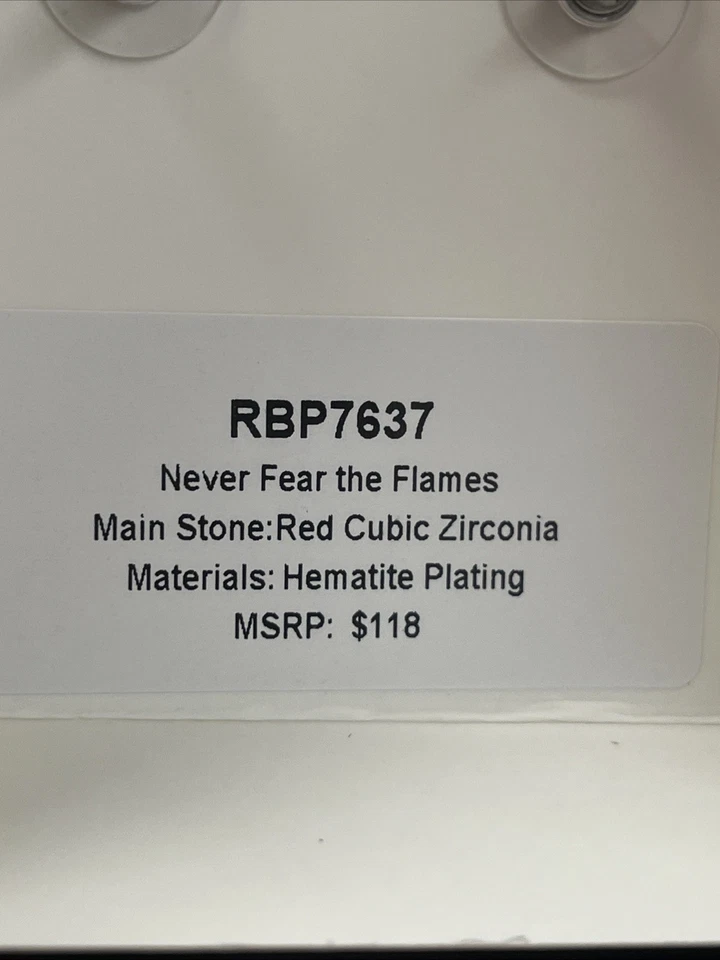 Bp Reign Rbp7637 Never Fear Thr Flames, circonita roja, chapado en hematita Foto 2 de 3