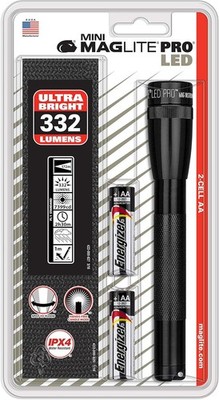 Maglite SP2P09H Maglite Mini PRO LED 2-Cell AA Flashlight with Holster Gray