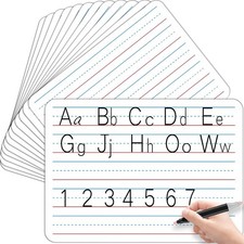48pcs Double Sided Cardboard Lined Dry Erase Whiteboard Ruled Writing Paper C...