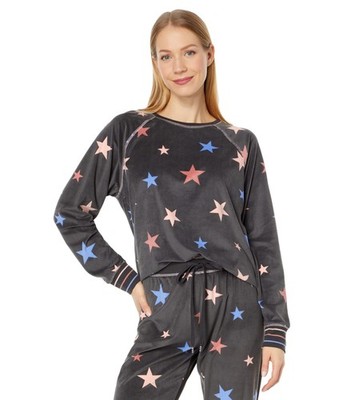 P.J. Salvage Starry Sunsets Long Sleeve (Charcoal) Womens Pajama Black
