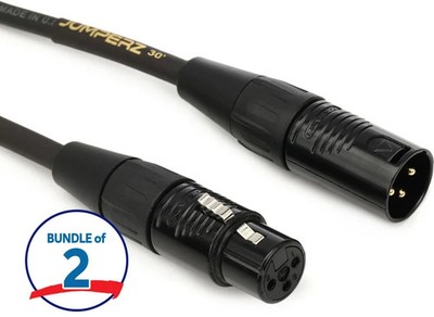 JUMPERZ JGM-30 Gold Microphone Cable - 30 foot (2-Pack)