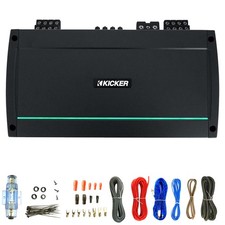 Kicker KXMA800.8 8-Channel 800W Max Class D Marine Amplifier, 8 Gauge Wiring Kit