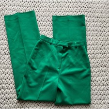 Vintage 70s Emerald Green Floral Polyester Leisure Suit Size XS