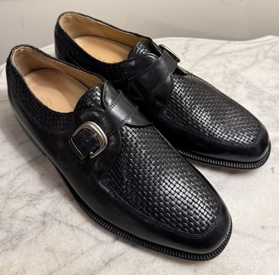 Vero Cuoio Men s Black Leather Dress Shoes, Size 8, Made in Italy