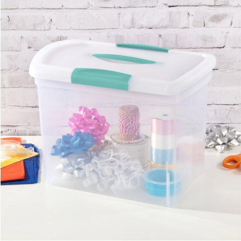6.0 GA Large Nesting Showoffs Portable Clear File Storage Box with Latches (18 P - Image 4 of 4