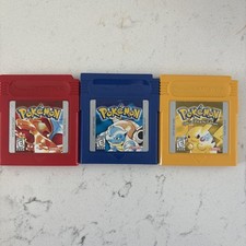Pokemon Red Blue Yellow Nintendo Game Boy Lot 3 Cartridges Only Authentic USA