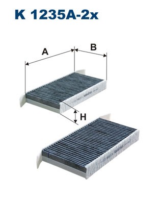 K 1235A-2x Filtron filter, cabin air for Renault