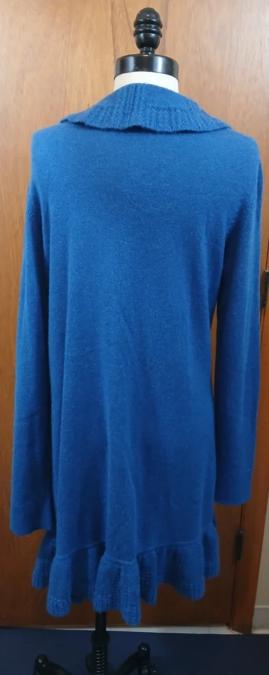 Nuevo Cárdigan Kinross Cashmere con Volantes Abiertos - Azul Real - L Foto 4 de 4