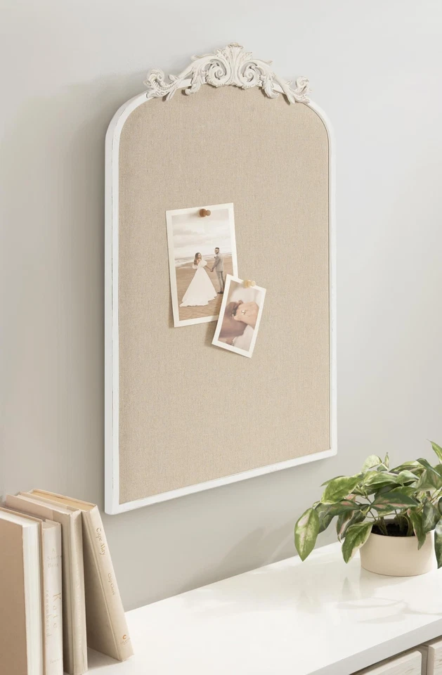 Vintage White Arendahl Arch Pinboard 30.75 x 19 Decorative Bulletin Board - Image 4 of 4