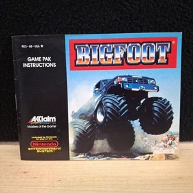 Bigfoot With Manual & Sleeve Nintendo NES Authentic Cleaned Tested And Working
