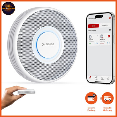 WLAN-Rauchmelder Intelligenter Feuermelder Sprachalarm 33mm dünn 1 Stück