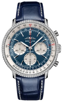 2026 Breitling Navitimer B01 Blue Dial Diamond Bezel 41mm Men's Watch AB0139