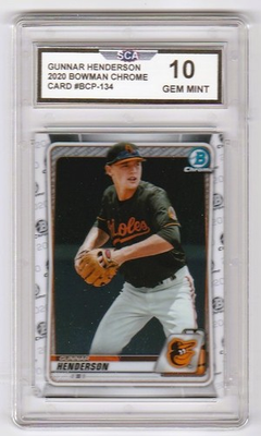 #ad 2020 BOWMAN CHROME GUNNAR HENDERSON ROOKIE BASEBALL CARD BALTIMORE ORIOLES $30.00