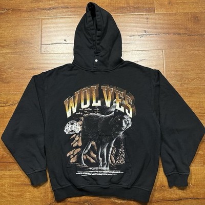 Darc Sport Wolves Club Hoodie Sweater Men L Black Pullover Ohana