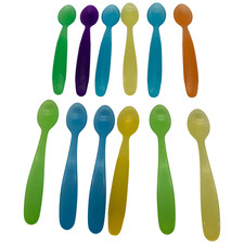 Set of 12 Vintage Baby  RC Brand Infant Spoons Multicolor BPA Free Plastic