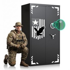 30-35 Unassembled Rifle Safe,Fingerprint Gun Safe with Adjustable Shelf Gun Rack