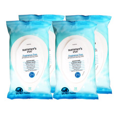4 Pack Summer's Eve Cleansing Cloths  Fragrance Free  pH-Balanced  32 Count
