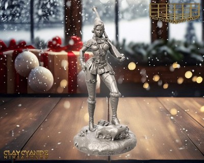 Weihnachtsfrau Miniatur Mrs. Santa Claus Kämpferin Xmas Figur TTRPGs wie D&D 5e
