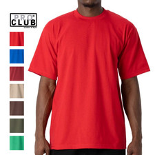 Pro Club Men's Heavyweight Cotton Short Sleeve Crew Neck T-Shirt More Colors 