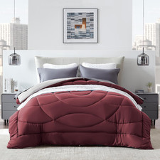 Comforter Duvet Insert, King Size Quilted Reversible Comforters, Soft All Season