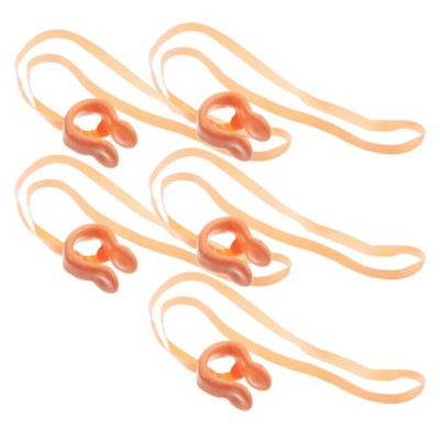 5 Pack Rope Swimming Nose Clip Swimmers Plugs Clips for Men Silicone Reusable