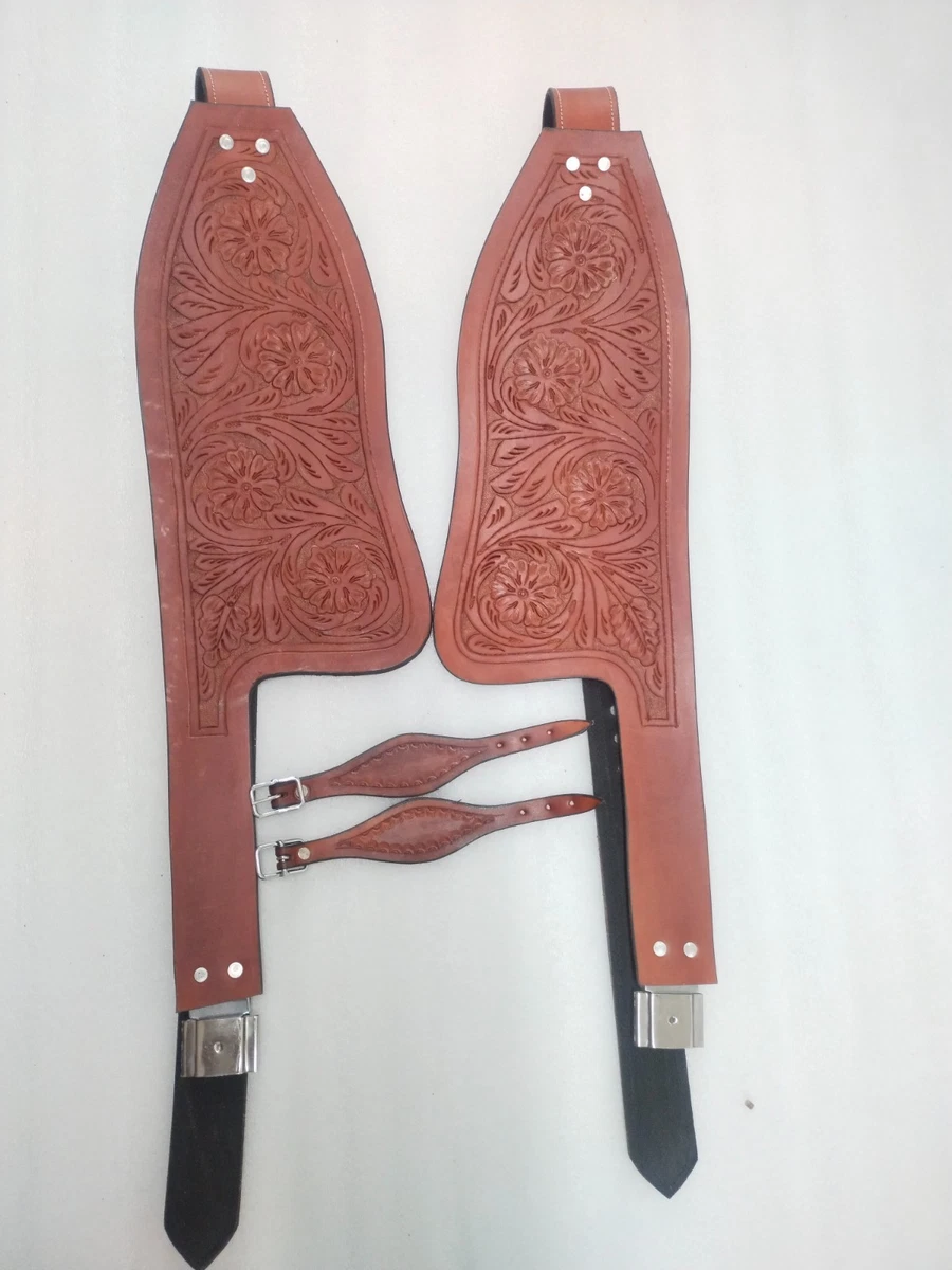 Deen, Enterprises Western Barrel Racing Crampon de selle en cuir de qualité supérieure pour adulte, licol de poitrine et rênes en cuir assortis offerts, siège de 35,6 cm à 45,7 cm