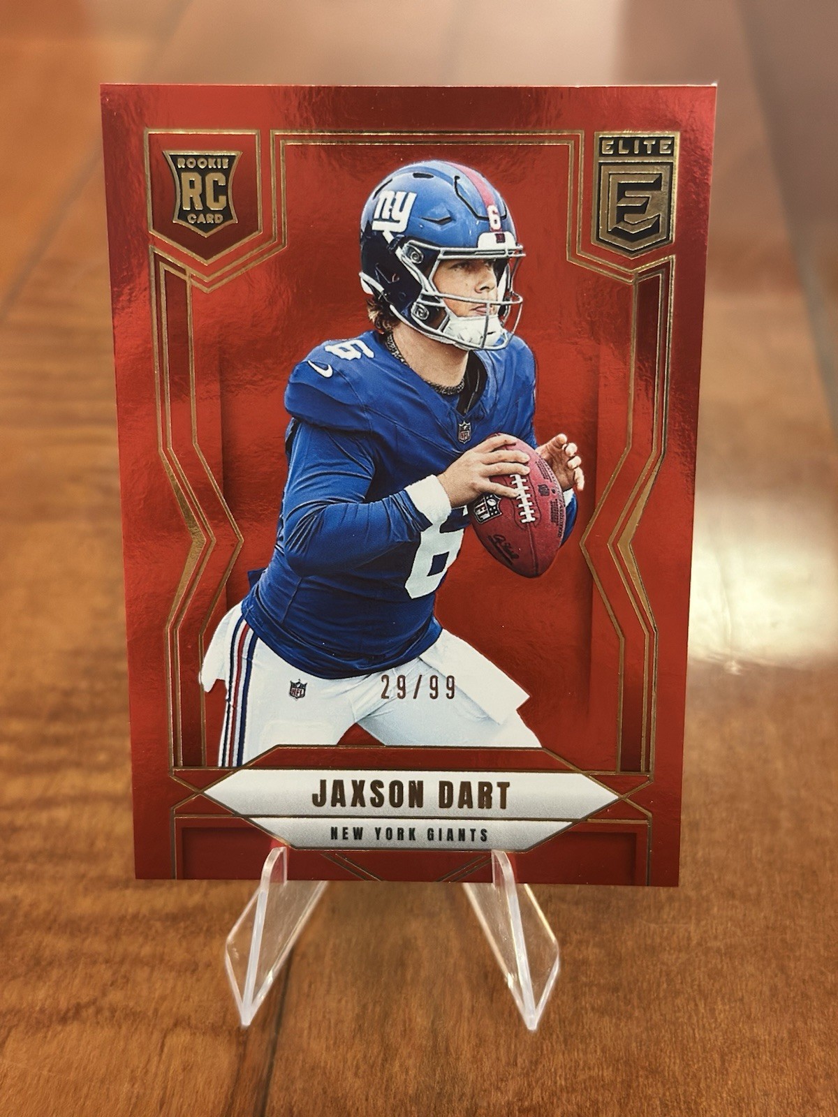 Jaxson Dart 2025 Donruss Elite #103 Red #/99 RC New York Giants