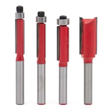1/4'' Shank Pattern/Flush Trim Router Bit Cutter Top & Bottom Bearing 4 Sizes UK