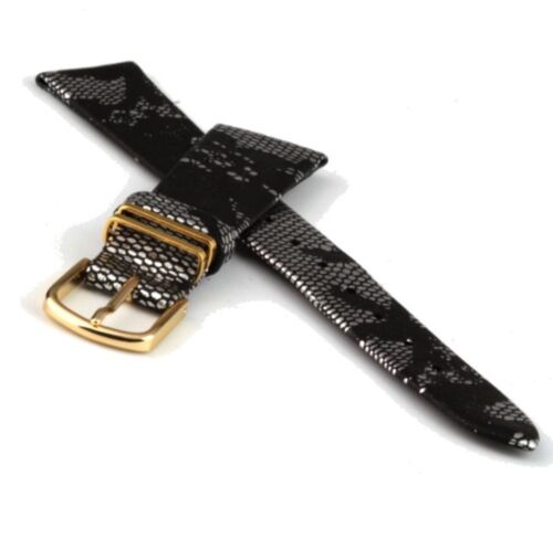 Lederuhrarmband mit Bügel Schlangenprint 18 mm Uhrband Uhrbänder Lederband - Bild 1 von 1