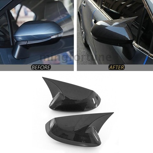 For Toyota Corolla 2019-23 Side Door Rearview Mirror Cover Cap Trim Carbon Fiber