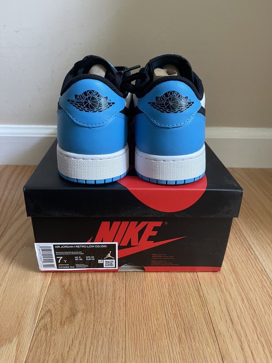 シューズ(男性用) AIR JORDAN 1 RETRO LOW OG 8.5 Nike Air Jordan 1 Retro Low OG GS Size 7Y / 8.5W Black