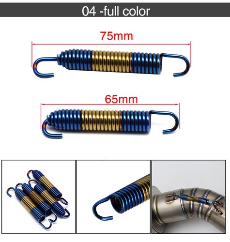 4PCS 75mm Motorcycle Stainless Steel Exhaust Pipe Muffler Silencer Springs - Picture 6 of 12