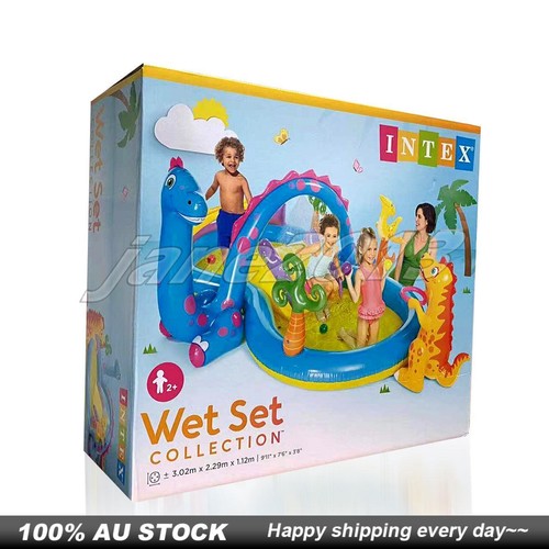 Intex Dinoland Play Centre Pool Inflatable Water Spray Dinosaur Kids Backyard - Picture 3 of 8