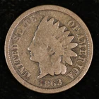 Indian Head Cent. 1863 Choice Good. Lot # 9049-46-009